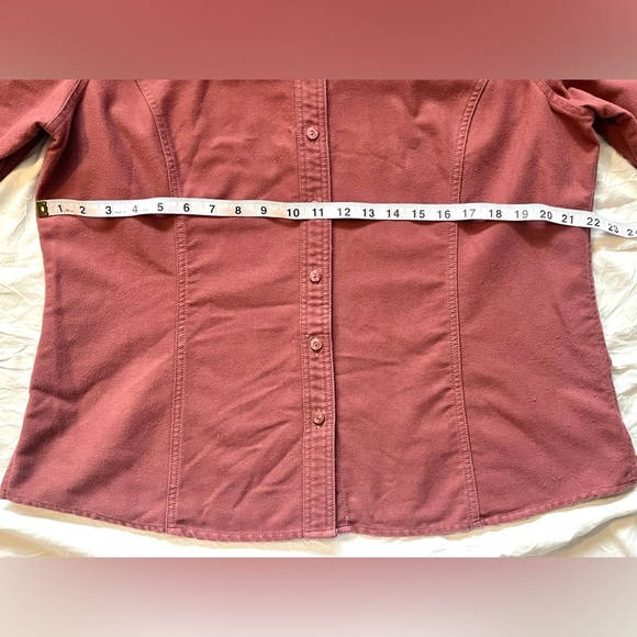 Eddie Bauer Women's Mauve Pink Flannel Shirt Jacket Button-Up Size XL - Picture 9 of 15